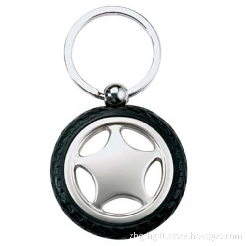 cheap custom promotional zinc alloy rubber keychain